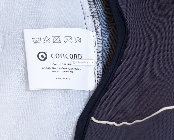 Этикетка ткани автокресла Concord Absorber XT